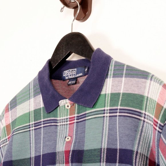 Vintage Polo Ralph Lauren Cotton Plaid Shirt Med - Picture 4 of 10